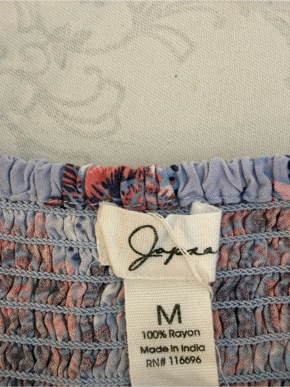 Japna Smocked Bodice Tank Dress Handkerchief Style Hem Size Medium